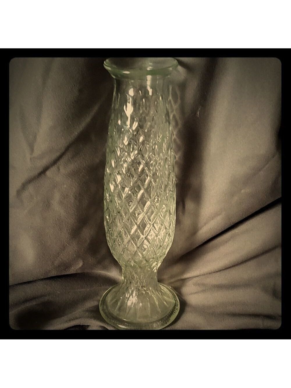 E.O. Brody Crystal Glass Vase Vintage 7.5 Inch